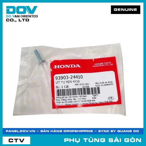 VÍT TỰ REN 4X16 | HONDA PARTS CODE 9390324410 — 9390324410