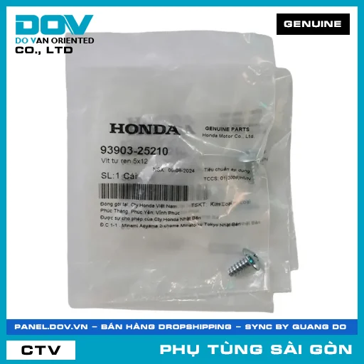VÍT TỰ REN 5X12 | HONDA PARTS CODE 9390325210 — 9390325210