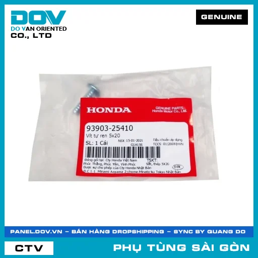 VÍT TỰ REN 5X20 | HONDA PARTS CODE 9390325410 — 9390325410