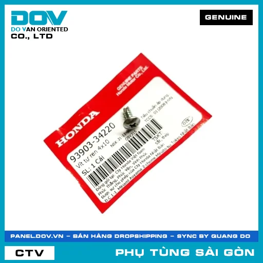 VÍT TỰ REN 4X10 | HONDA PARTS CODE 9390334220 — 9390334220