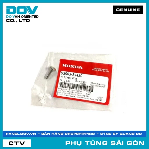 VÍT TỰ REN 4X16 | HONDA PARTS CODE 9390334420 — 9390334420