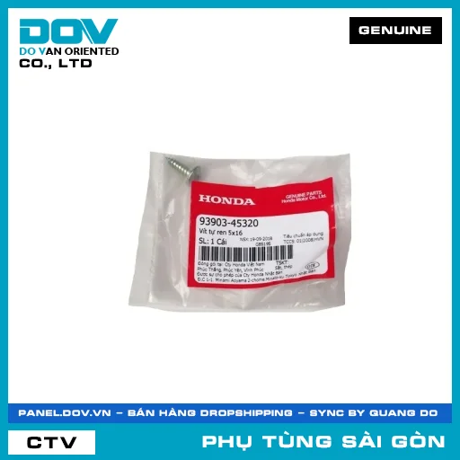VÍT TỰ REN 5X16 | HONDA PARTS CODE 9390345320 — 9390345320