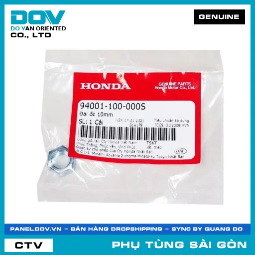 ĐAI ỐC 10MM | HONDA PARTS CODE 94001100000S — 94001100000S