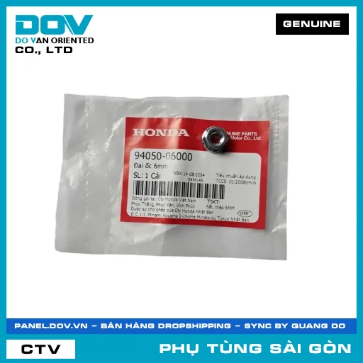 ĐAI ỐC 6MM | HONDA PARTS CODE 9405006000 — 9405006000