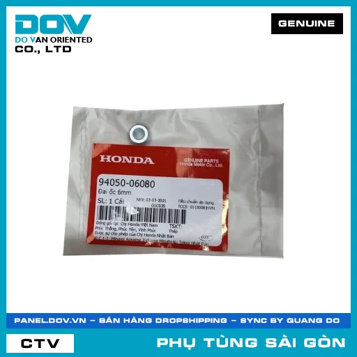ĐAI ỐC 6MM | HONDA PARTS CODE 9405006080 — 9405006080