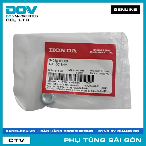 ĐAI ỐC 8MM | HONDA PARTS CODE 9405008000 — 9405008000