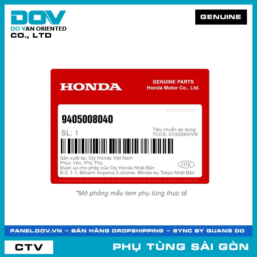 ĐAI ỐC 8MM | HONDA PARTS CODE 9405008040 — 9405008040