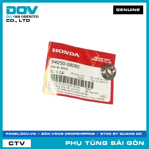 ĐAI ỐC 8MM | HONDA PARTS CODE 9405008080 — 9405008080