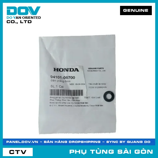 ĐỆM PHẲNG 6MM | HONDA PARTS CODE 9410106700 — 9410106700