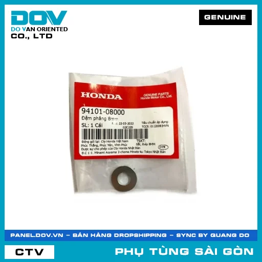 ĐỆM PHẲNG 8MM | HONDA PARTS CODE 9410108000 — 9410108000