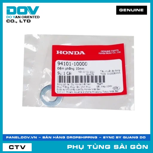 ĐỆM PHẲNG 10MM | HONDA PARTS CODE 9410110000 — 9410110000