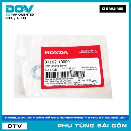 ĐỆM PHẲNG 10MM | HONDA PARTS CODE 9410210000 — 9410210000