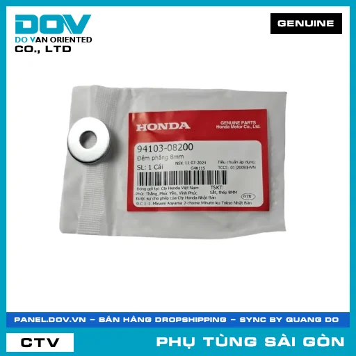 ĐỆM PHẲNG 8MM | HONDA PARTS CODE 9410308200 — 9410308200