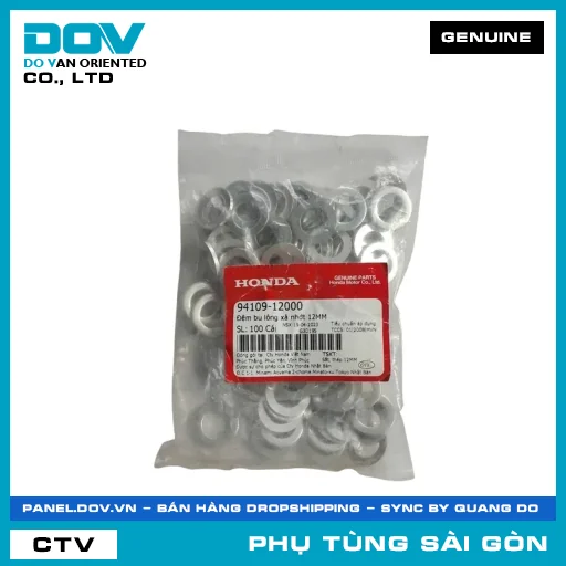 ĐỆM BU LÔNG XẢ NHỚT 12MM | HONDA PARTS CODE 9410912000 — 9410912000