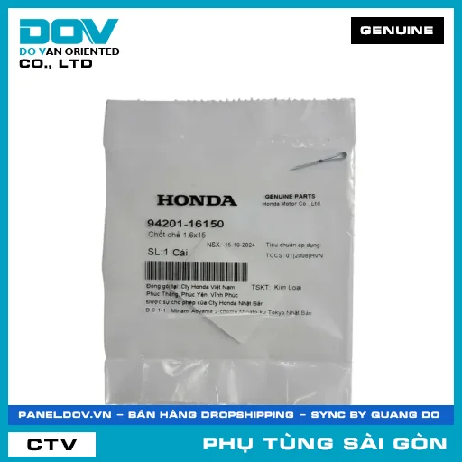 CHỐT CHẺ 1.6X15 | HONDA PARTS CODE 9420116150 — 9420116150
