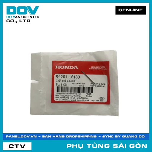 CHỐT CHẺ 1.6X18 | HONDA PARTS CODE 9420116180 — 9420116180