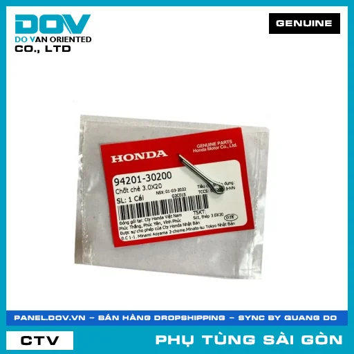 CHỐT CHẺ 3.0X20 | HONDA PARTS CODE 9420130200 — 9420130200