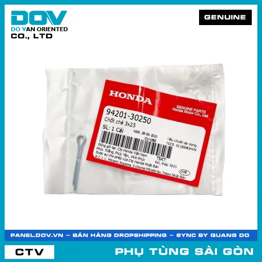 CHỐT CHẺ 3X25 | HONDA PARTS CODE 9420130250 — 9420130250