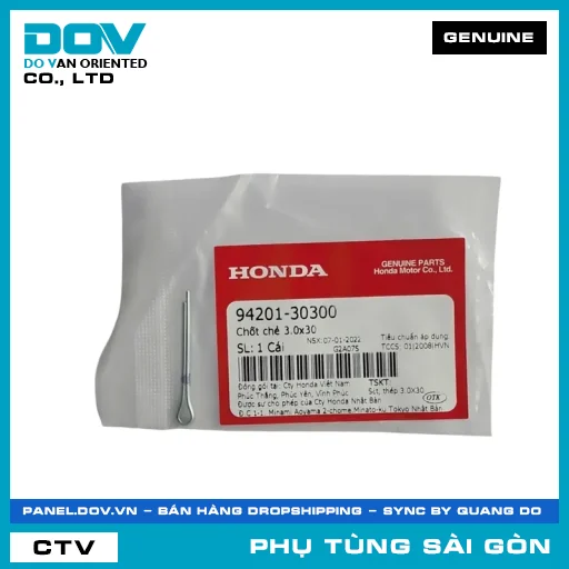 CHỐT CHẺ 3.0X30 | HONDA PARTS CODE 9420130300 — 9420130300
