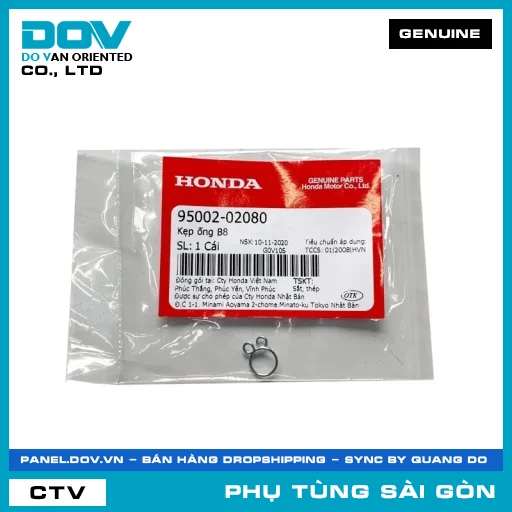 KẸP ỐNG B8 | HONDA PARTS CODE 9500202080 — 9500202080