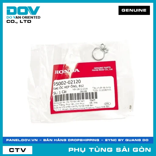 ĐAI ỐC KẸP ỐNG, B12 | HONDA PARTS CODE 9500202120 — 9500202120