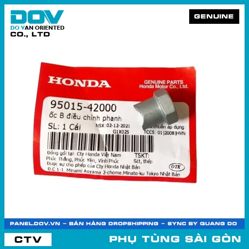 ỐC B ĐIỀU CHỈNH PHANH | HONDA PARTS CODE 9501542000 — 9501542000