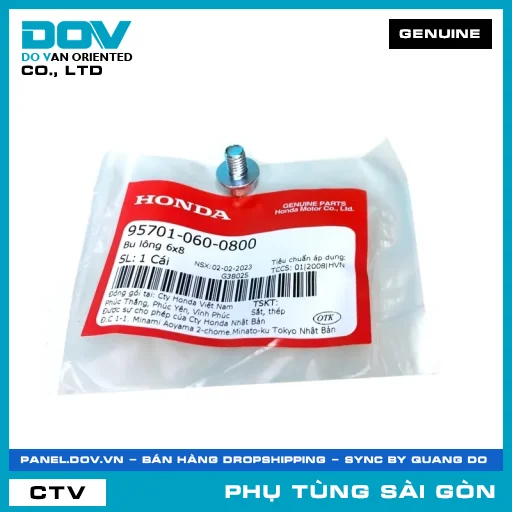 BU LÔNG 6X8 | HONDA PARTS CODE 957010600800 — 957010600800