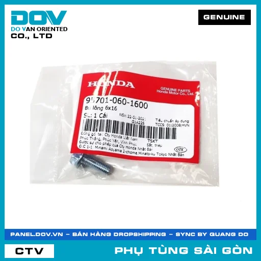 BU LÔNG 6X16 | HONDA PARTS CODE 957010601600 — 957010601600
