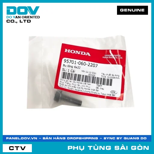 BU LÔNG 6X22 | HONDA PARTS CODE 957010602207 — 957010602207