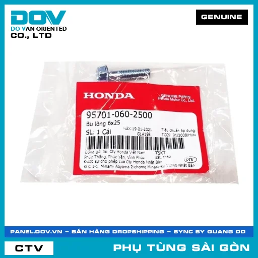 BU LÔNG 6X25 | HONDA PARTS CODE 957010602500 — 957010602500