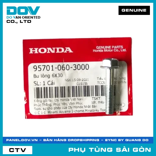 BU LÔNG 6X30 | HONDA PARTS CODE 957010603000 — 957010603000