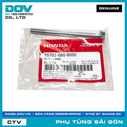 BU LÔNG 6X80 | HONDA PARTS CODE 957010608000 — 957010608000