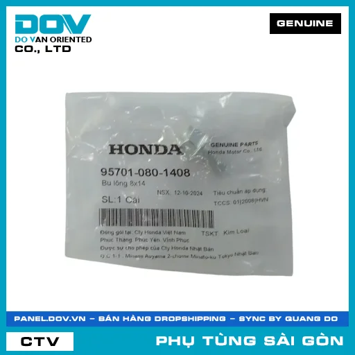 BU LÔNG 8X14 | HONDA PARTS CODE 957010801408 — 957010801408