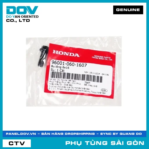 BU LÔNG 6X16 | HONDA PARTS CODE 960010601607 — 960010601607