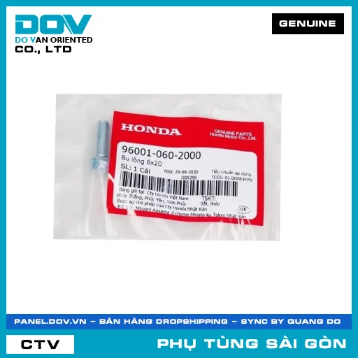 BU LÔNG 6X20 | HONDA PARTS CODE 960010602000 — 960010602000