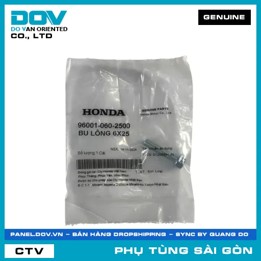 BU LÔNG 6X25 | HONDA PARTS CODE 960010602500 — 960010602500