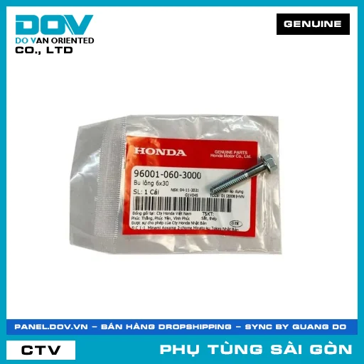 BU LÔNG 6X30 | HONDA PARTS CODE 960010603000 — 960010603000