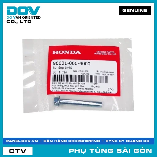BU LÔNG 6X40 | HONDA PARTS CODE 960010604000 — 960010604000