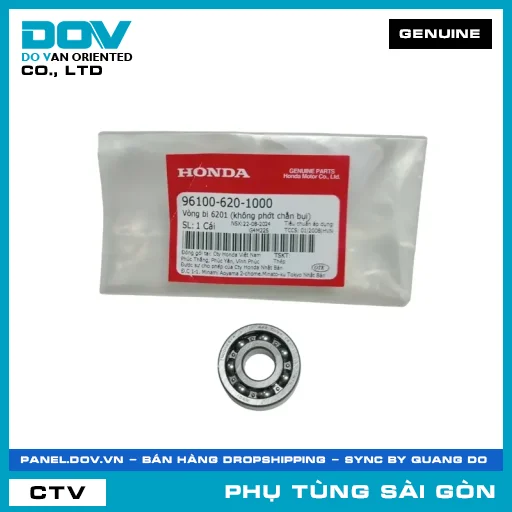 VÒNG BI 6201 (KHÔNG PHỐT CHẮN BỤI) | HONDA PARTS CODE 961006201000 — 961006201000