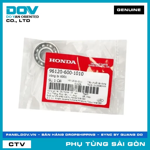 VÒNG BI 6001 | HONDA PARTS CODE 961206001010 — 961206001010