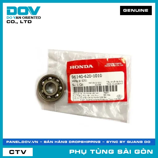 VÒNG BI 6201 (1 MẶT CHẮN BỤI) | HONDA PARTS CODE 961406201010 — 961406201010