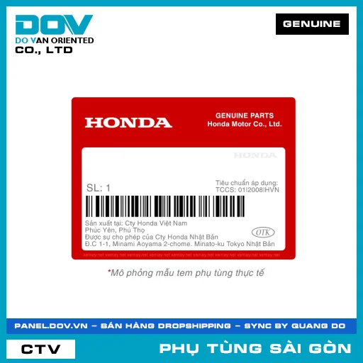 MBH NỬA ĐẦU *VÀNG*(KÍNH) | HONDA PARTS CODE INDEXHVN000YY — INDEXHVN000YY