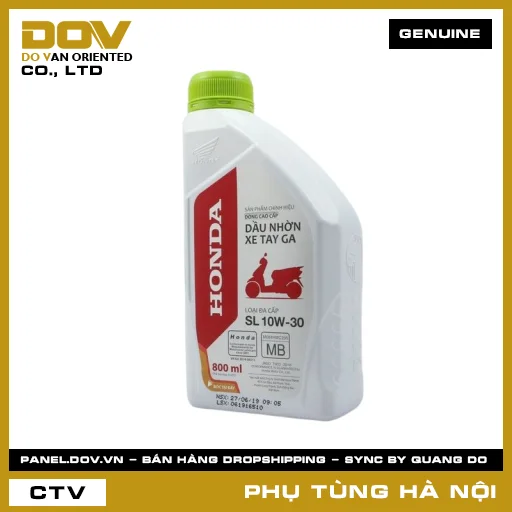 MÃ PHỤ TÙNG : 082322MBK8LVD CHAI DẦU ĐỘNG CƠ XE GA SL-MB10W-30 800ML — 082322MBK8LVD