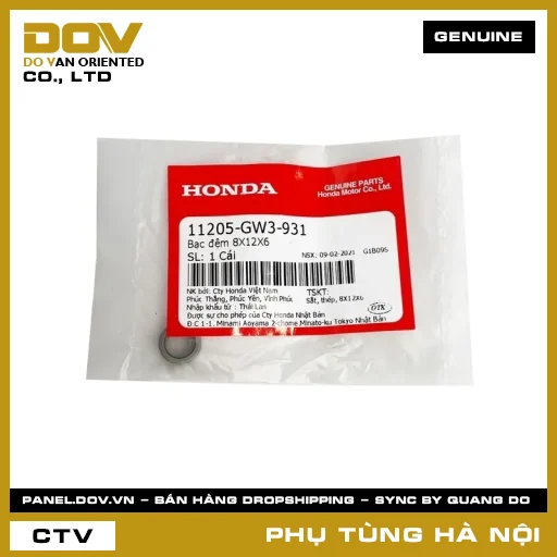 MÃ PHỤ TÙNG : 11205GW3931 BẠC ĐỆM 8X12X6 — 11205GW3931