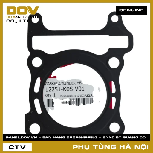 MÃ PHỤ TÙNG : 12251K0SV01 GIOĂNG MẶT XY LANH MÁY — 12251K0SV01