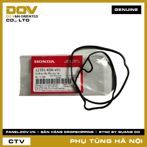 MÃ PHỤ TÙNG : 12391K0RV01 GIOĂNG NẮP ĐẦU QUY LÁT — 12391K0RV01