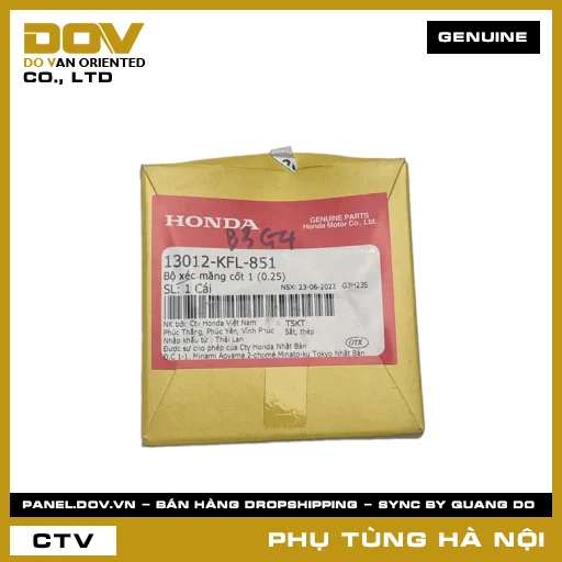 MÃ PHỤ TÙNG : 13012KFL851 BỘ XÉC MĂNG CỐT 1 (0.25) — 13012KFL851