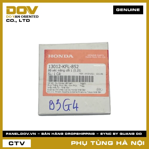 MÃ PHỤ TÙNG : 13012KFL852 BỘ XÉC MĂNG CỐT 1 (0.25) — 13012KFL852