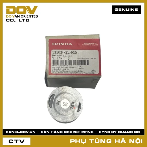 MÃ PHỤ TÙNG : 13102KZL930 PISTON CỐT 1 (0.25) — 13102KZL930