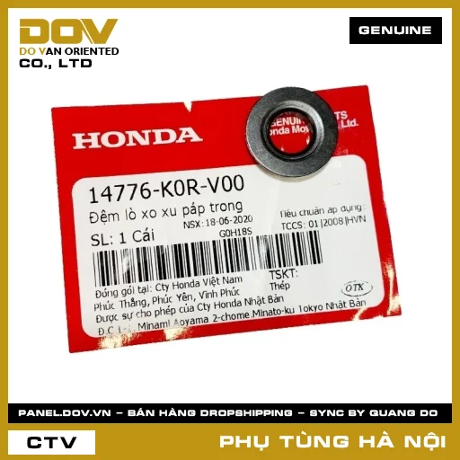 MÃ PHỤ TÙNG : 14776K0RV00 ĐỆM LÒ XO XU PÁP TRONG — 14776K0RV00